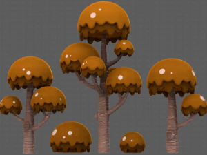 Trees Cartoon V20 3D Model