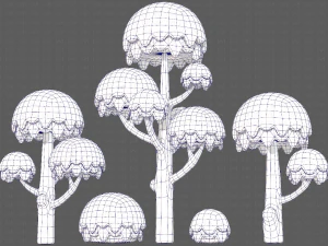 Trees Cartoon V20 3D Model
