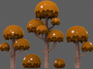 Trees Cartoon V20 3D Model