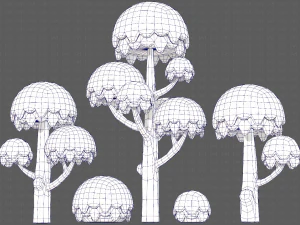 Trees Cartoon V20 3D Model