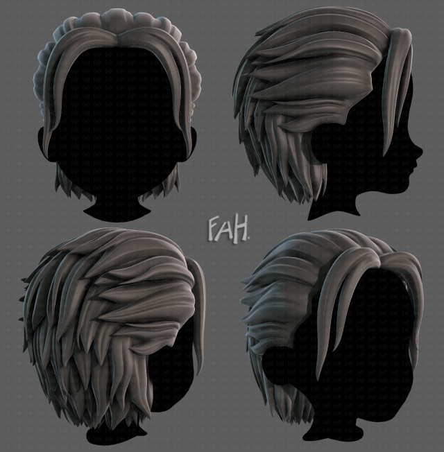 3D Hair style for boy V102 Modèle 3D .c4d .max .obj .3ds .fbx .stl .blend 