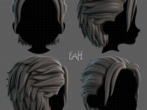 Estilo de cabelo 3D para menino V102 Modelo 3D