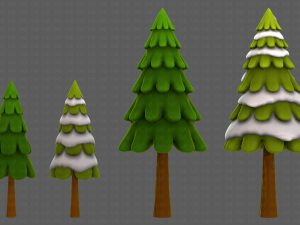 Trees Cartoon V21 Modèle 3D