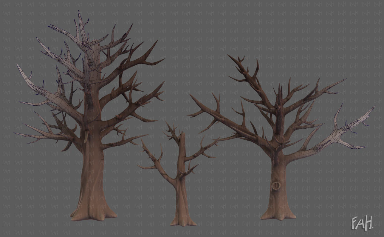 Trees Cartoon V22 3D Model .c4d .max .obj .3ds .fbx .stl .blend 