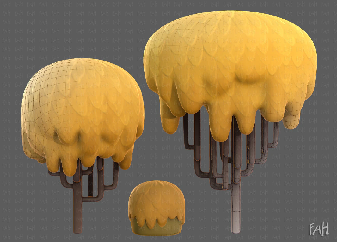 Trees Cartoon V23 3D Model .c4d .max .obj .3ds .fbx .stl .blend 