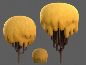 Trees Cartoon V23 3D Model