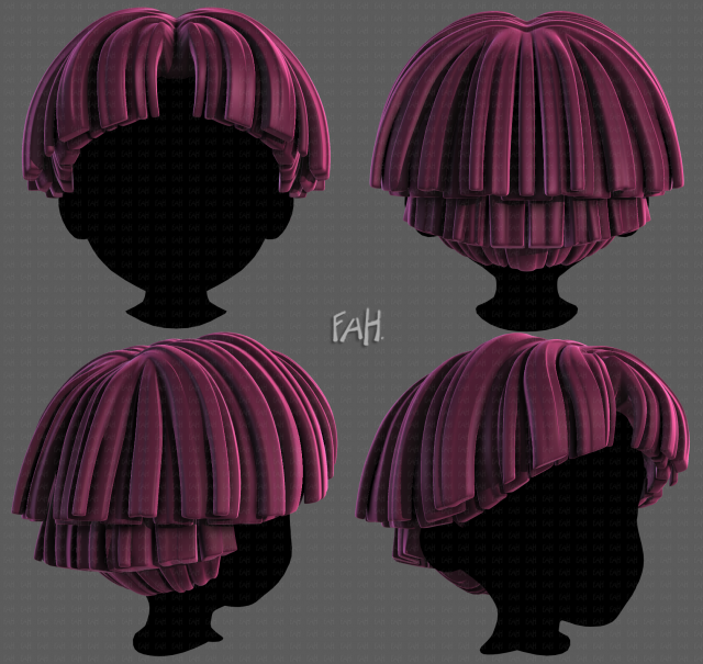 3D Hair style for boy V105 3D Model .c4d .max .obj .3ds .fbx .stl .blend