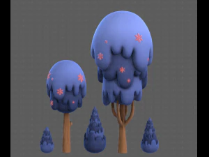 Trees Cartoon V24 3D Model