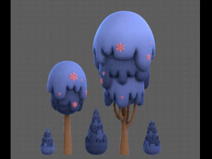 Trees Cartoon V24 3D Model