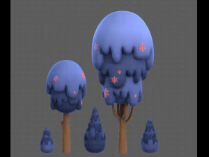 Trees Cartoon V24 3D Model