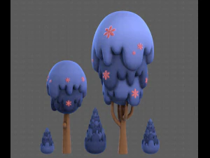 Trees Cartoon V24 3D Model