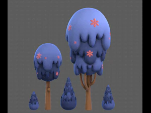 Trees Cartoon V24 3D Model