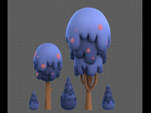 Trees Cartoon V24 3D Model
