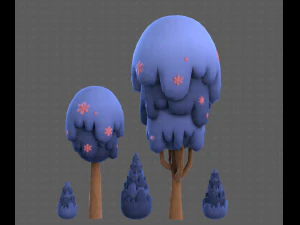 Trees Cartoon V24 3D Model