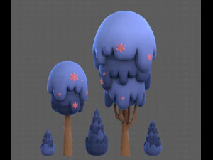 Trees Cartoon V24 3D Model