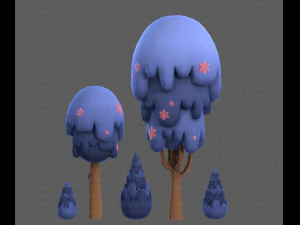 Trees Cartoon V24 3D Model