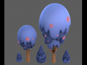 Trees Cartoon V24 3D मॉडल