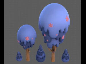 Trees Cartoon V24 3D Model