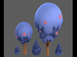 Trees Cartoon V24 3D Model