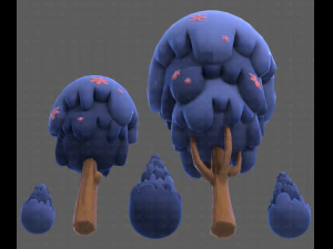 Trees Cartoon V24 3D Model