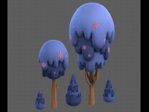 Trees Cartoon V24 3D Model