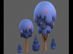 Trees Cartoon V24 3D Model