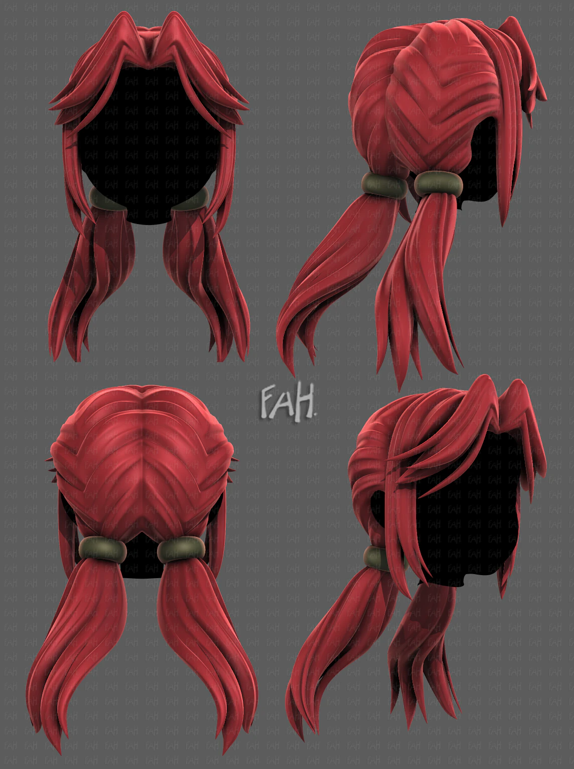 3D Hair style for girl V109 3D Model .c4d .max .obj .3ds .fbx .stl .blend 