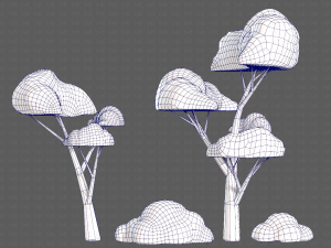 Trees Cartoon V25 Model 3D