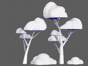 Trees Cartoon V25 Model 3D