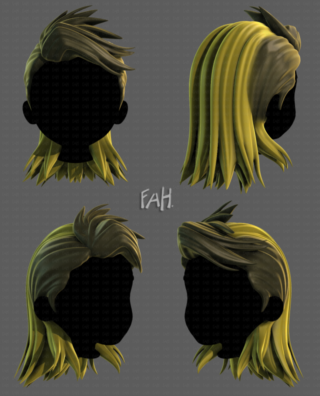 3D Hair style for boy V108 Modelo 3D .c4d .max .obj .3ds .fbx .stl .blend 