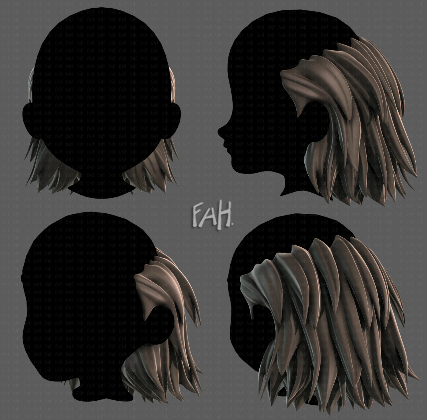3D Hair style for boy V109 3D Model .c4d .max .obj .3ds .fbx .stl .blend