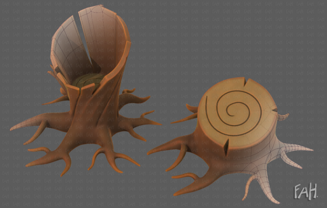 Stump V04 3D Model .c4d .max .obj .3ds .fbx .stl .blend 
