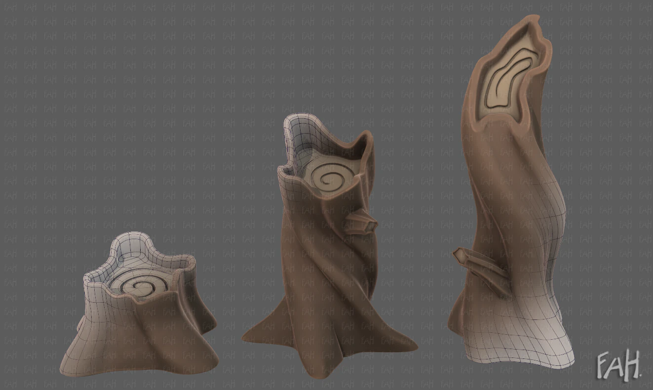 Stump V05 3D Model .c4d .max .obj .3ds .fbx .stl .blend 