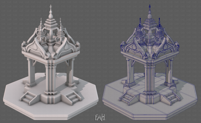 Pagoda V08 3D-Modell .c4d .max .obj .3ds .fbx .stl .blend 