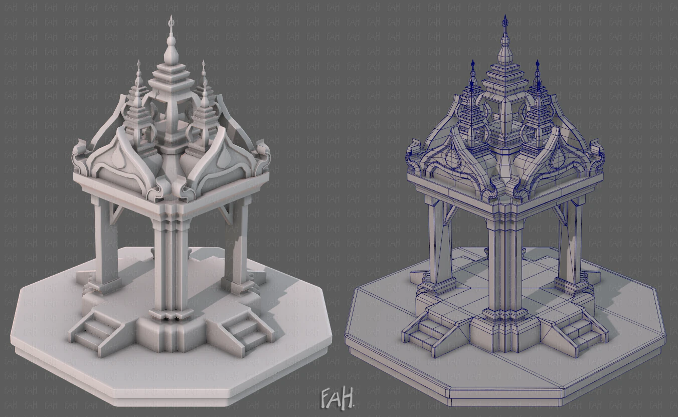 Pagoda V08 Modello 3D .c4d .max .obj .3ds .fbx .stl .blend 