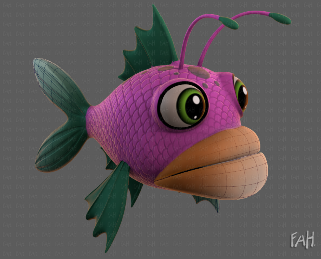 Fish V08 3D Model .c4d .max .obj .3ds .fbx .lwo .lw .lws
