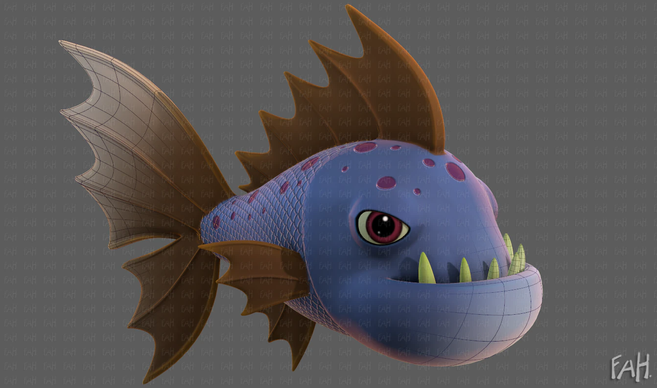 Fish V09 3D Model .c4d .max .obj .3ds .fbx .stl .blend