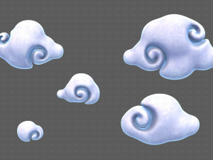 Clouds cartoon V04 3D Модель
