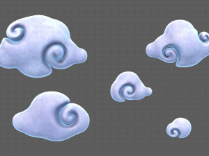 Clouds cartoon V04 3D Модель