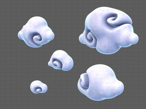 Clouds cartoon V04 3D Модель