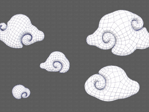 Clouds cartoon V04 3D Модель