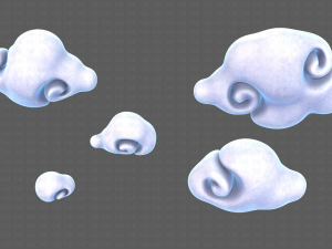 Clouds cartoon V04 3D Модель