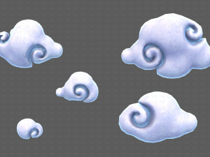 Clouds cartoon V04 3D Модель
