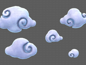 Clouds cartoon V04 3D Модель