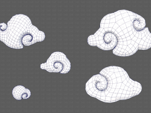Clouds cartoon V04 3D Модель