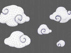Clouds cartoon V04 3D Модель