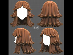 Base Hair for girl V51 3D Model