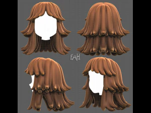 Base cheveux pour fille V51 Modèle 3D