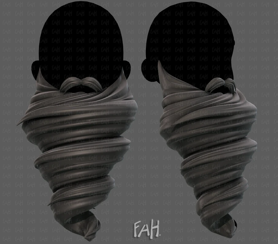 Beard V51 3D Model .c4d .max .obj .3ds .fbx .stl .blend 