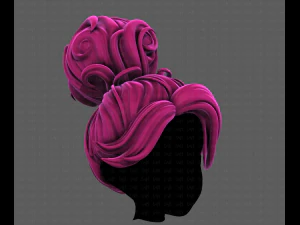 3D Hair style for girl V111 3D Model